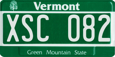 VT license plate XSC082