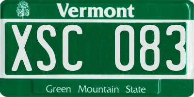 VT license plate XSC083