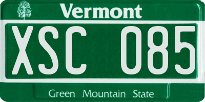 VT license plate XSC085