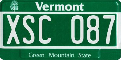 VT license plate XSC087