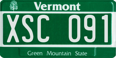VT license plate XSC091