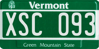 VT license plate XSC093