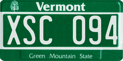 VT license plate XSC094