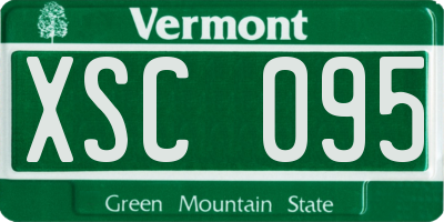VT license plate XSC095