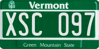 VT license plate XSC097