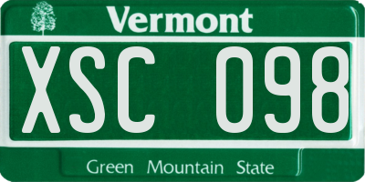VT license plate XSC098