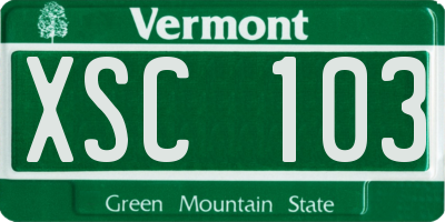 VT license plate XSC103