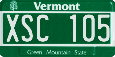 VT license plate XSC105