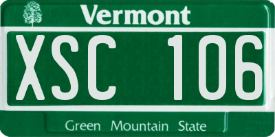 VT license plate XSC106