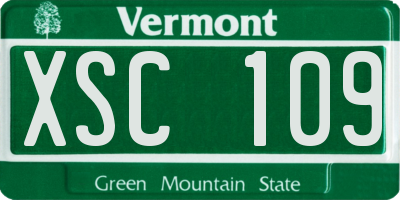 VT license plate XSC109