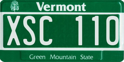VT license plate XSC110