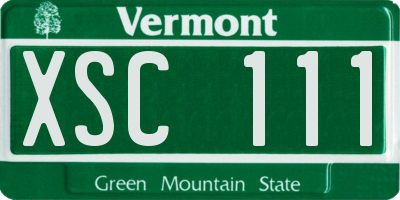 VT license plate XSC111