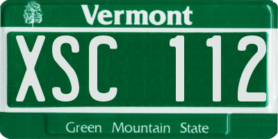 VT license plate XSC112