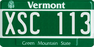 VT license plate XSC113