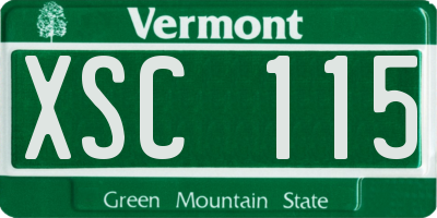 VT license plate XSC115