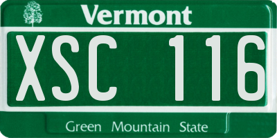 VT license plate XSC116