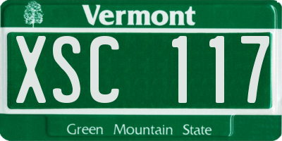 VT license plate XSC117