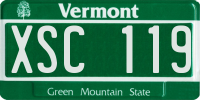VT license plate XSC119