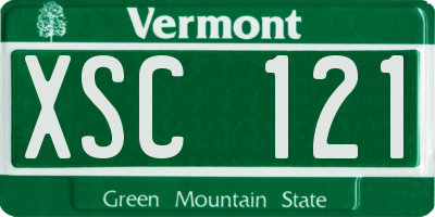 VT license plate XSC121