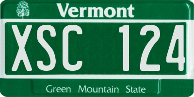 VT license plate XSC124