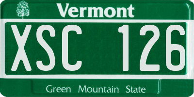 VT license plate XSC126