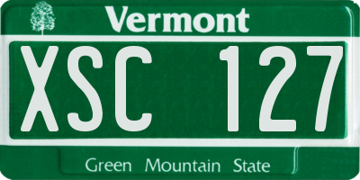 VT license plate XSC127