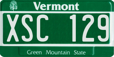 VT license plate XSC129