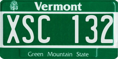 VT license plate XSC132