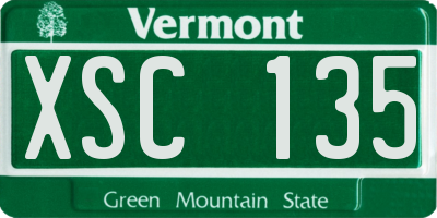VT license plate XSC135
