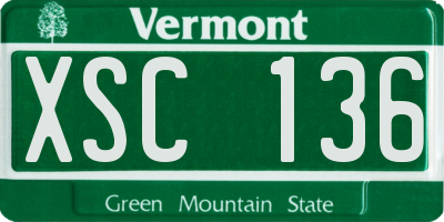 VT license plate XSC136