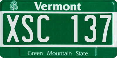 VT license plate XSC137