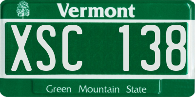 VT license plate XSC138
