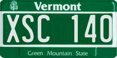 VT license plate XSC140