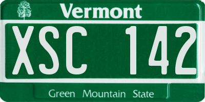 VT license plate XSC142