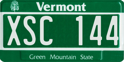 VT license plate XSC144