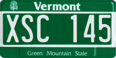 VT license plate XSC145