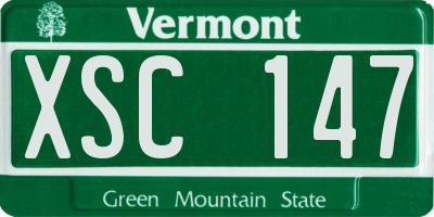 VT license plate XSC147