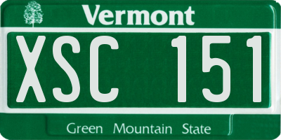VT license plate XSC151