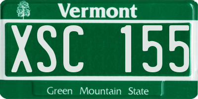 VT license plate XSC155