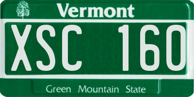 VT license plate XSC160