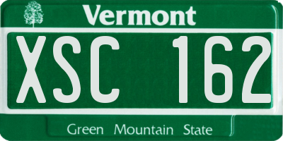 VT license plate XSC162
