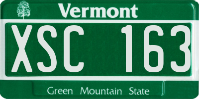 VT license plate XSC163