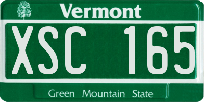 VT license plate XSC165
