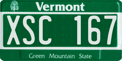 VT license plate XSC167