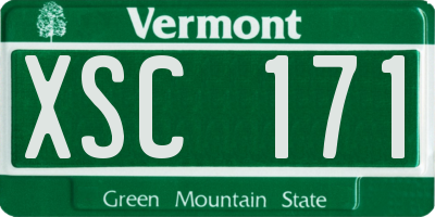 VT license plate XSC171