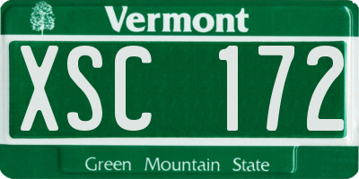 VT license plate XSC172