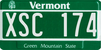 VT license plate XSC174