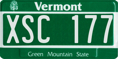 VT license plate XSC177