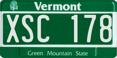 VT license plate XSC178
