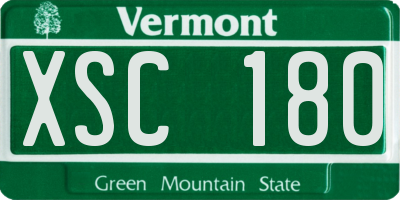 VT license plate XSC180
